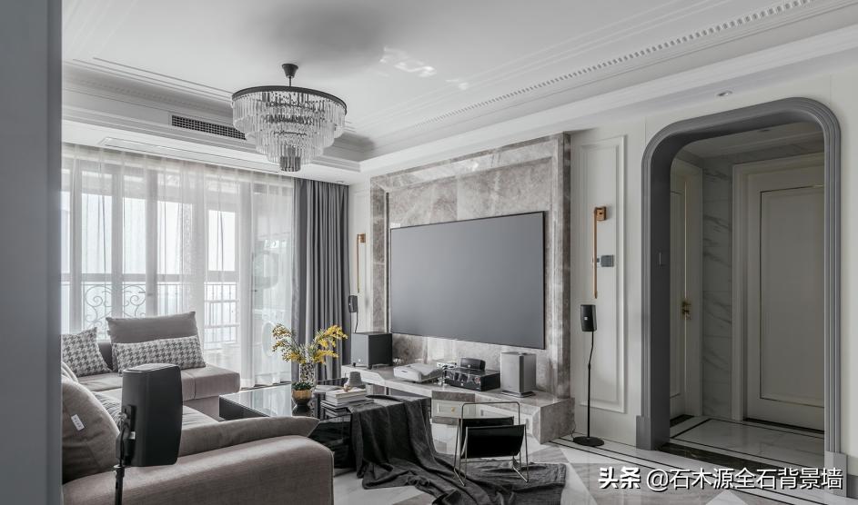 侘寂风石材背景墙,石材背景墙北欧风