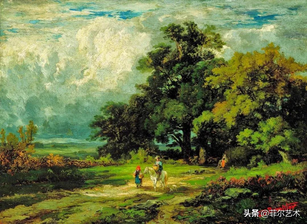 欧洲田园油画风景图片大全,古典油画风景美丽乡村