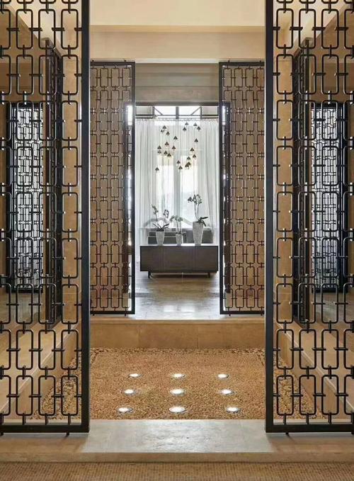 黑钛不锈钢屏风隔断,黑钛屏风