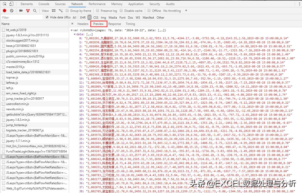 PowerQuery尝试抓取东方财富实时资金流向数据