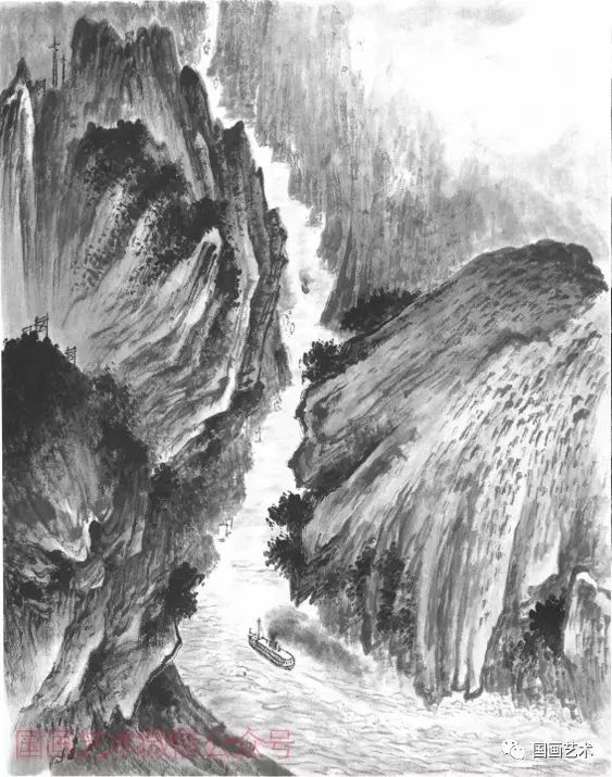 山水画基础技法分享,师恩钊泼墨山水画技法视频