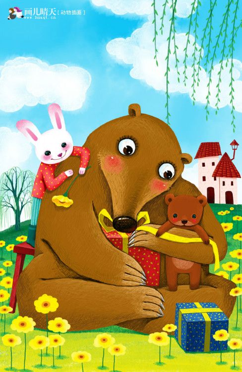 唯美插画壁纸动物,简单又漂亮的动物插画