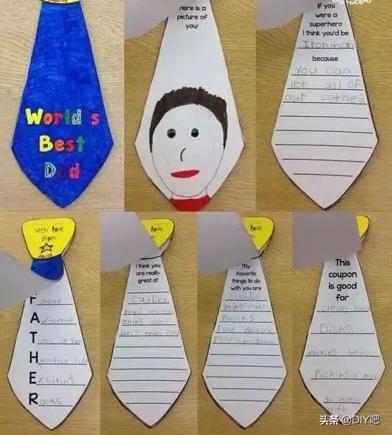 父亲节礼物手工教程使用白色的纸,8-12岁父亲节手工礼物卡纸