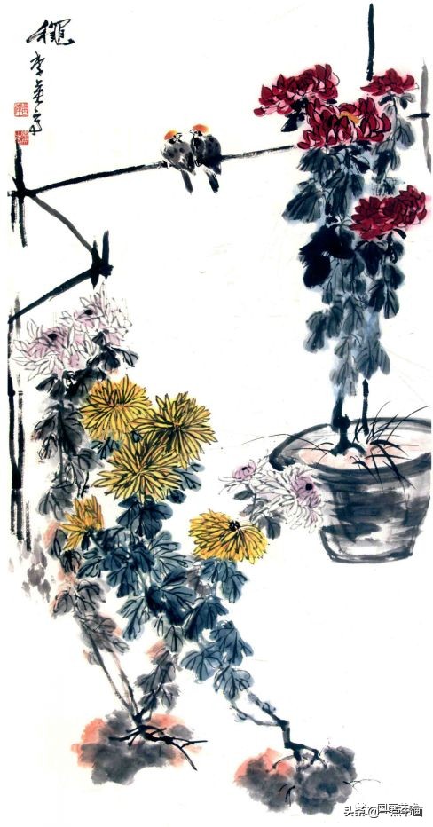 李苦禅画梅作品,李苦禅的菊花国画作品图片