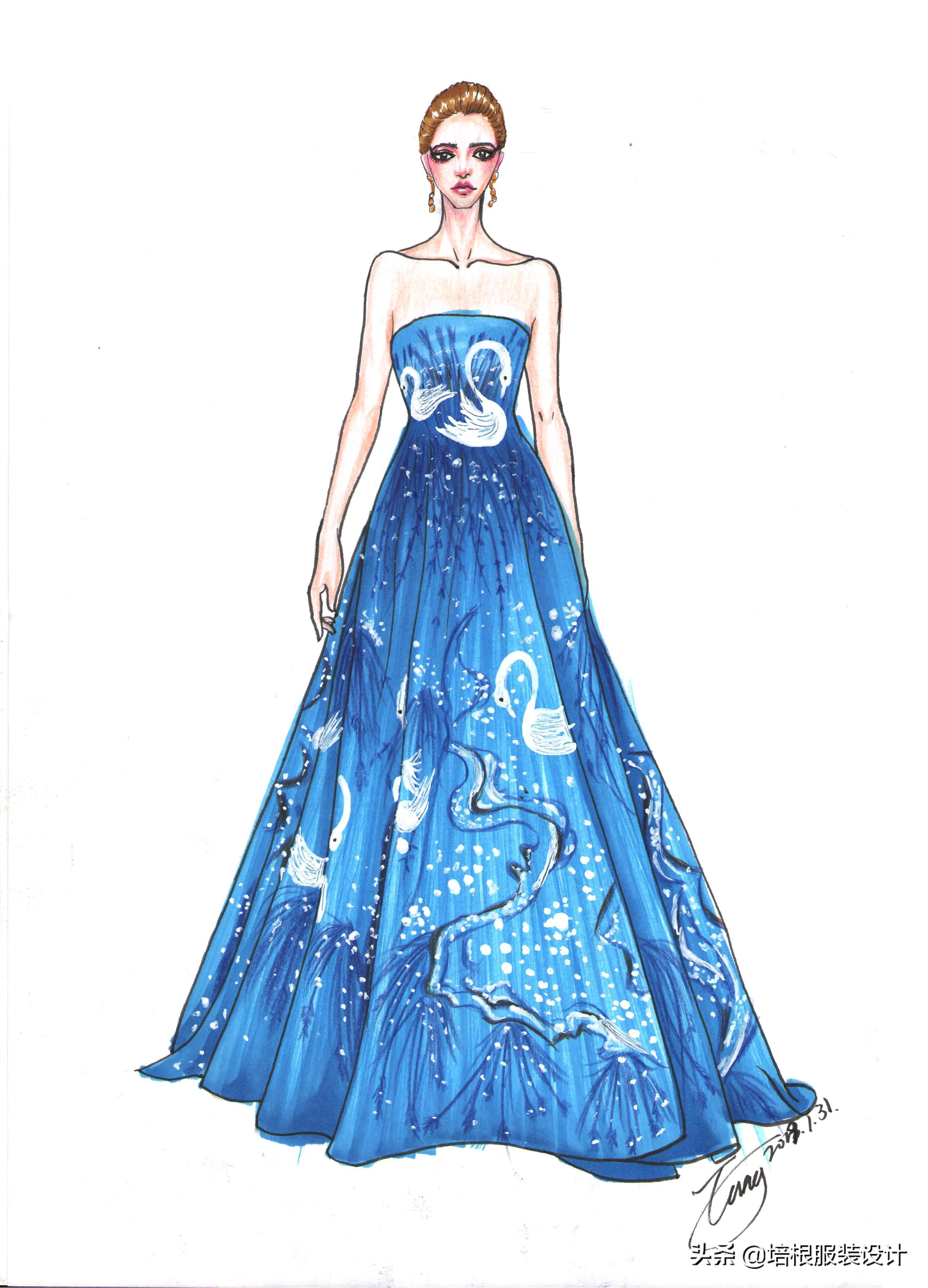 一个系列服装手绘画,服装画手绘儿童