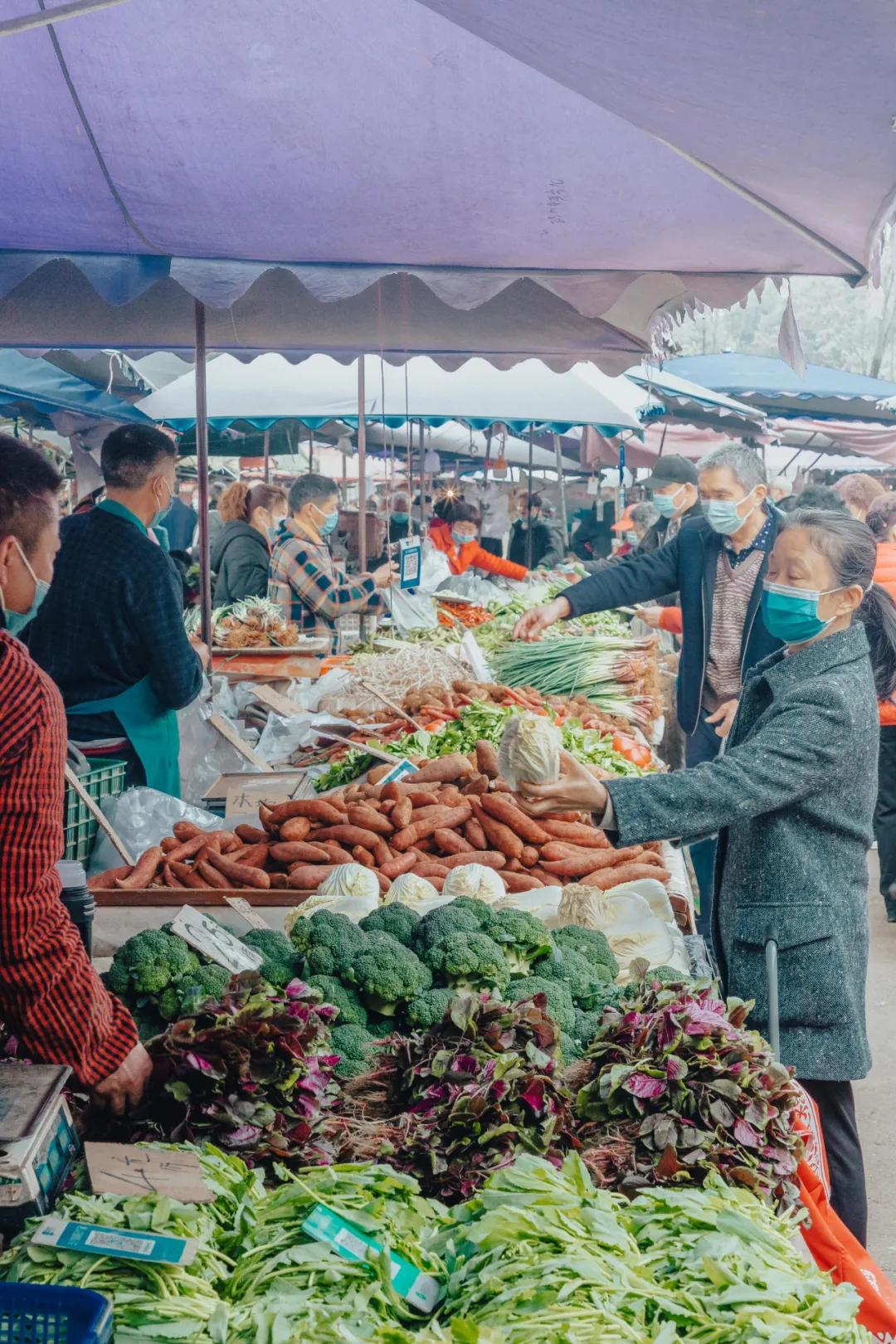 沙河边的野生菜市，是成都嬢嬢的狂欢现场