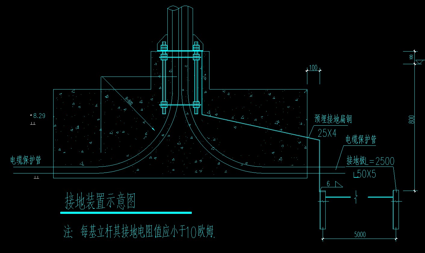 监控立杆cad图纸监控摄像机立杆大样cad设备安装弱电井可视对讲