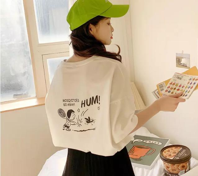 夏季情侣t恤新款纯色,男女情侣短袖恤春夏宽松百搭上衣