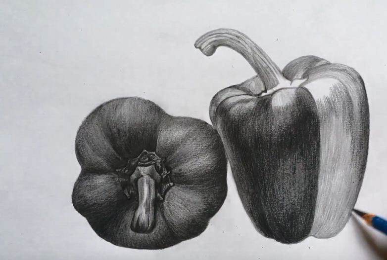 素描水果或蔬菜,素描蔬菜和水果怎么画出质感