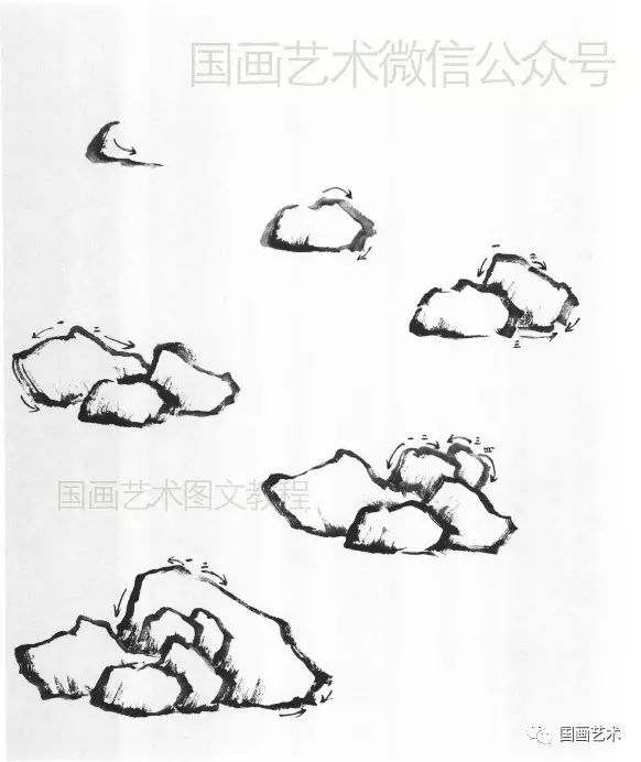 山水画基础技法山石,墨香书画轩山水画技法视频