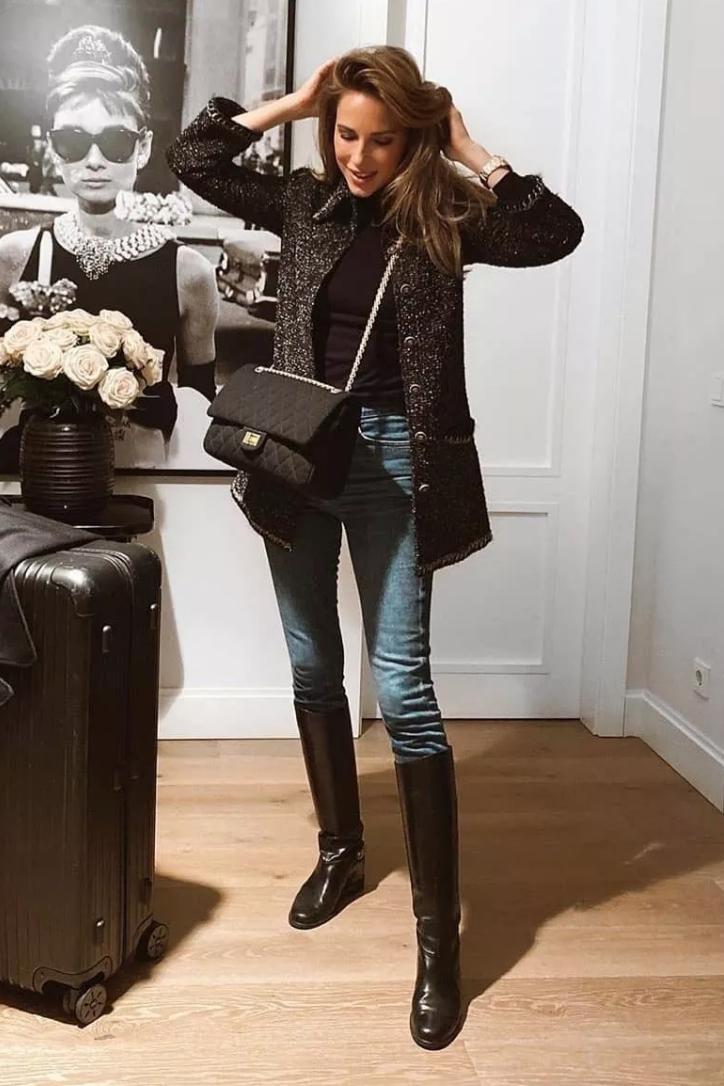 冬季显瘦裤子配靴子,现在还流行打底裤配靴子吗