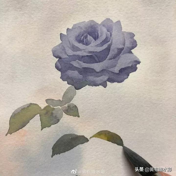 淡蓝色花朵水彩画,蓝色花主题水彩画复杂