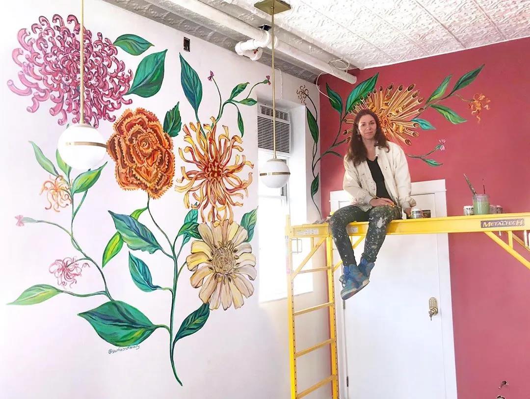 爱死这种手绘墙了，效果太美美到邻居羡慕嫉妒，网友：抢墙纸生意