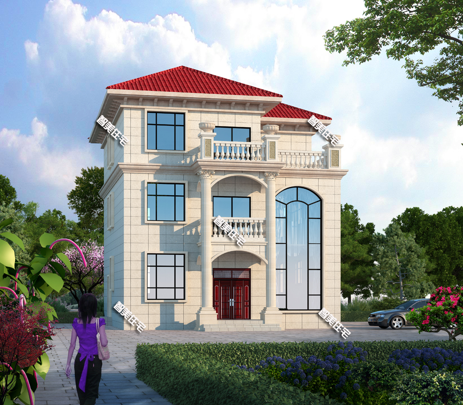 10米面宽宅基地，老爸亲自操刀设计别墅，意想不到的好