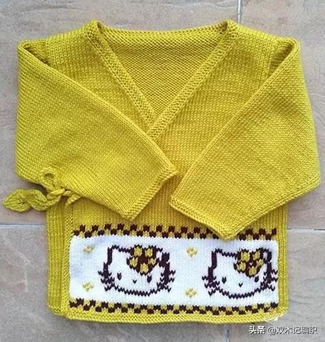 从上往下织开衫毛衣教程斜襟,0-6个月宝宝斜襟毛衣小开衫全过程