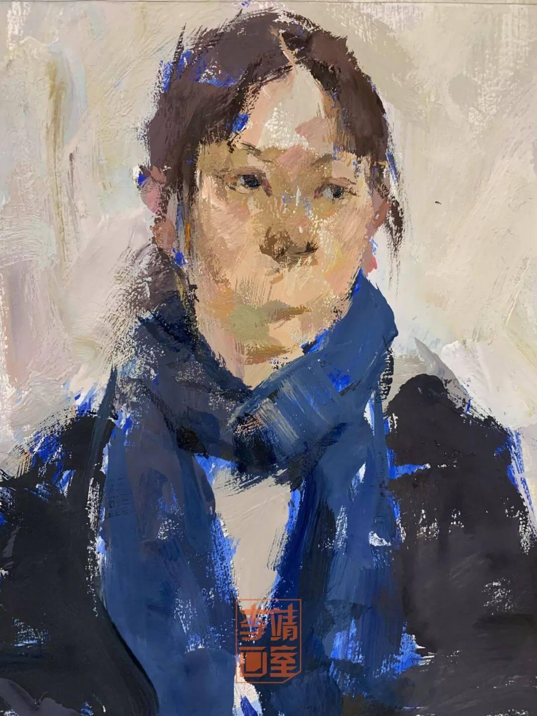 北京李靖画室美术培训班,李靖画室半身像