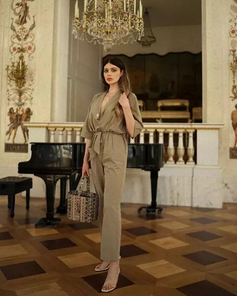 夏天亚麻显瘦气质套装,今夏流行穿亚麻高级爆了