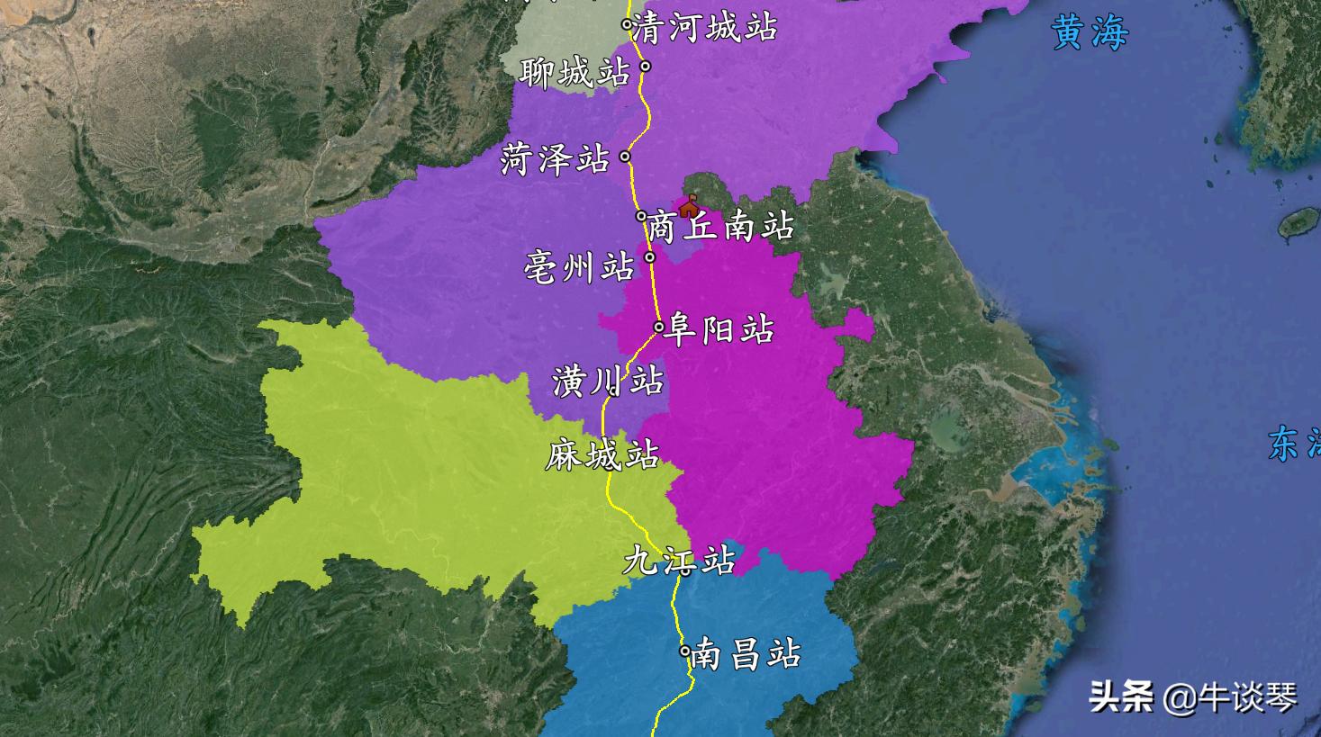 K105次列车运行线路图：北京西开往深圳，全程2372公里