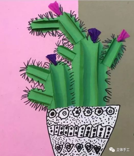 怎么可以用白纸做漂亮的仙人掌,超简单的手工仙人掌