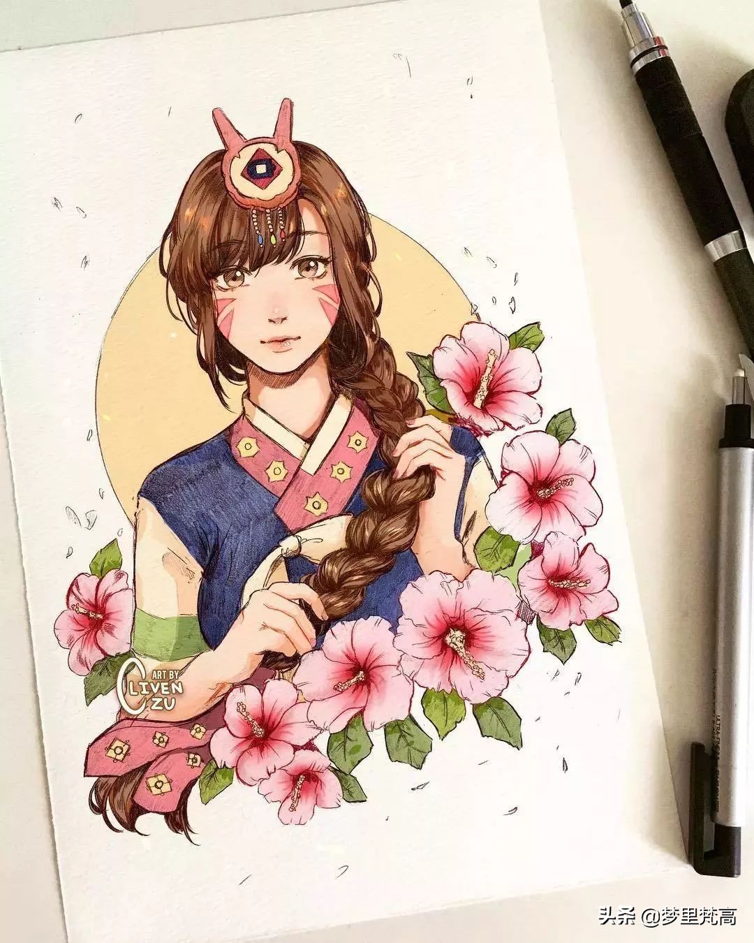 铅笔画素描动漫,铅笔画的动漫素描少女