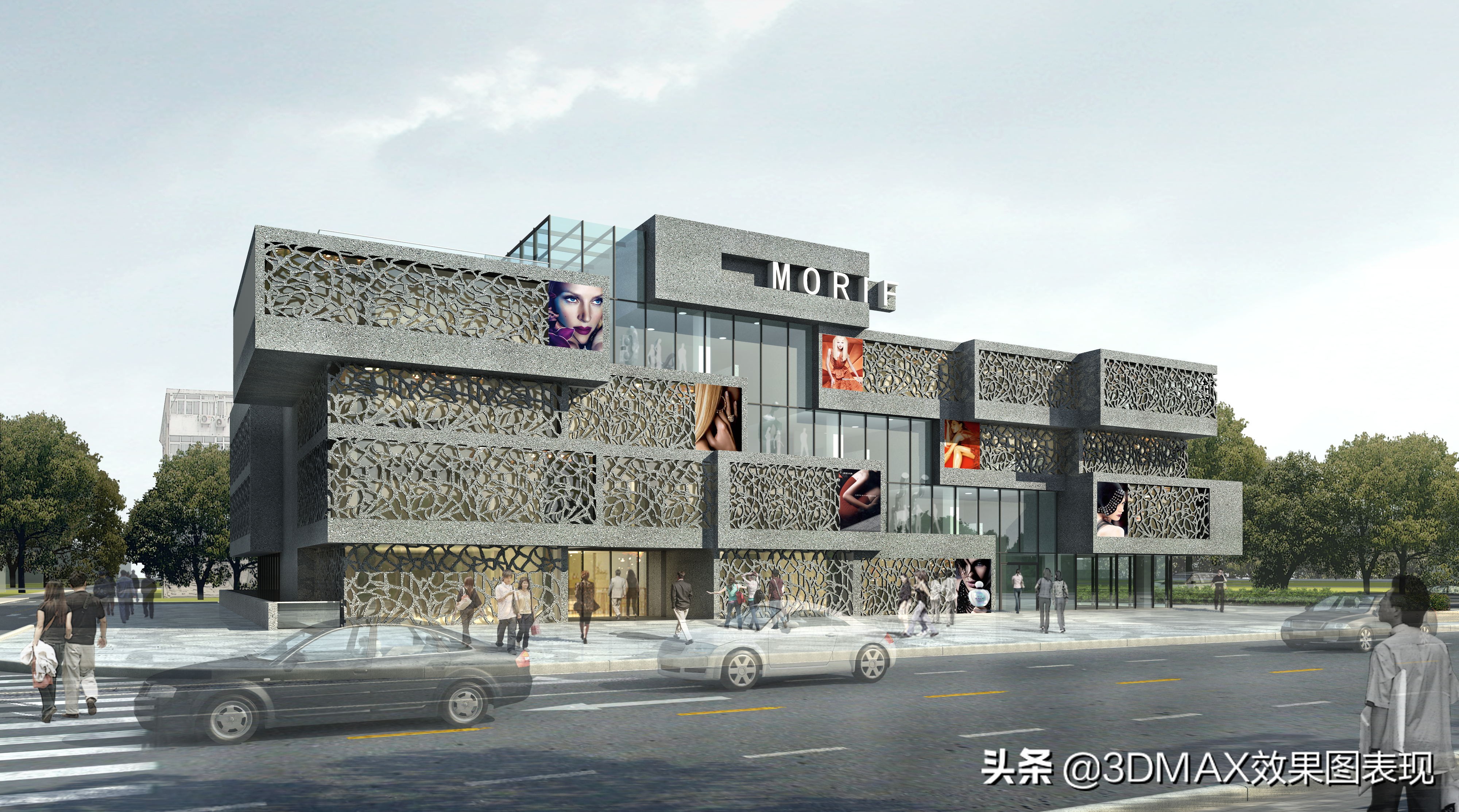 3d室外建筑效果图出图,3d仿古建筑模型效果图