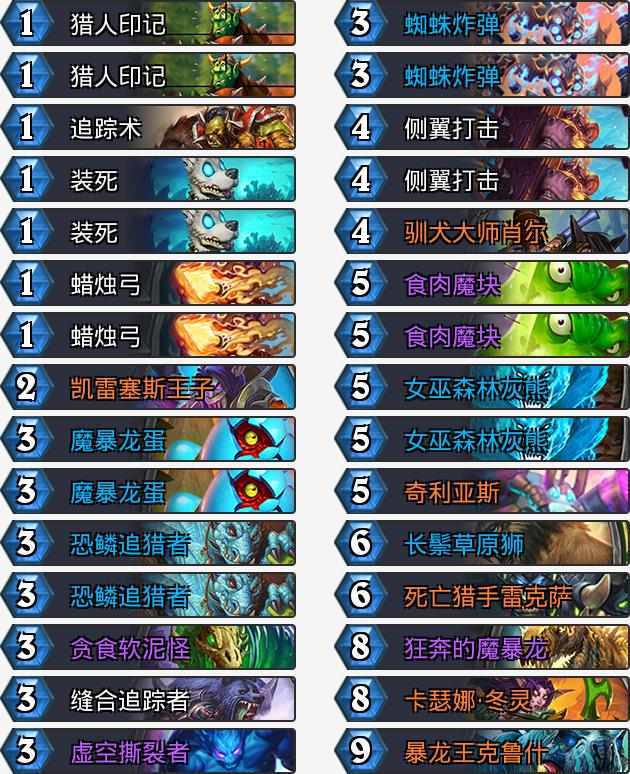 炉石传说专治猎人控制牧卡组分享,炉石传说标准猎人卡组推荐
