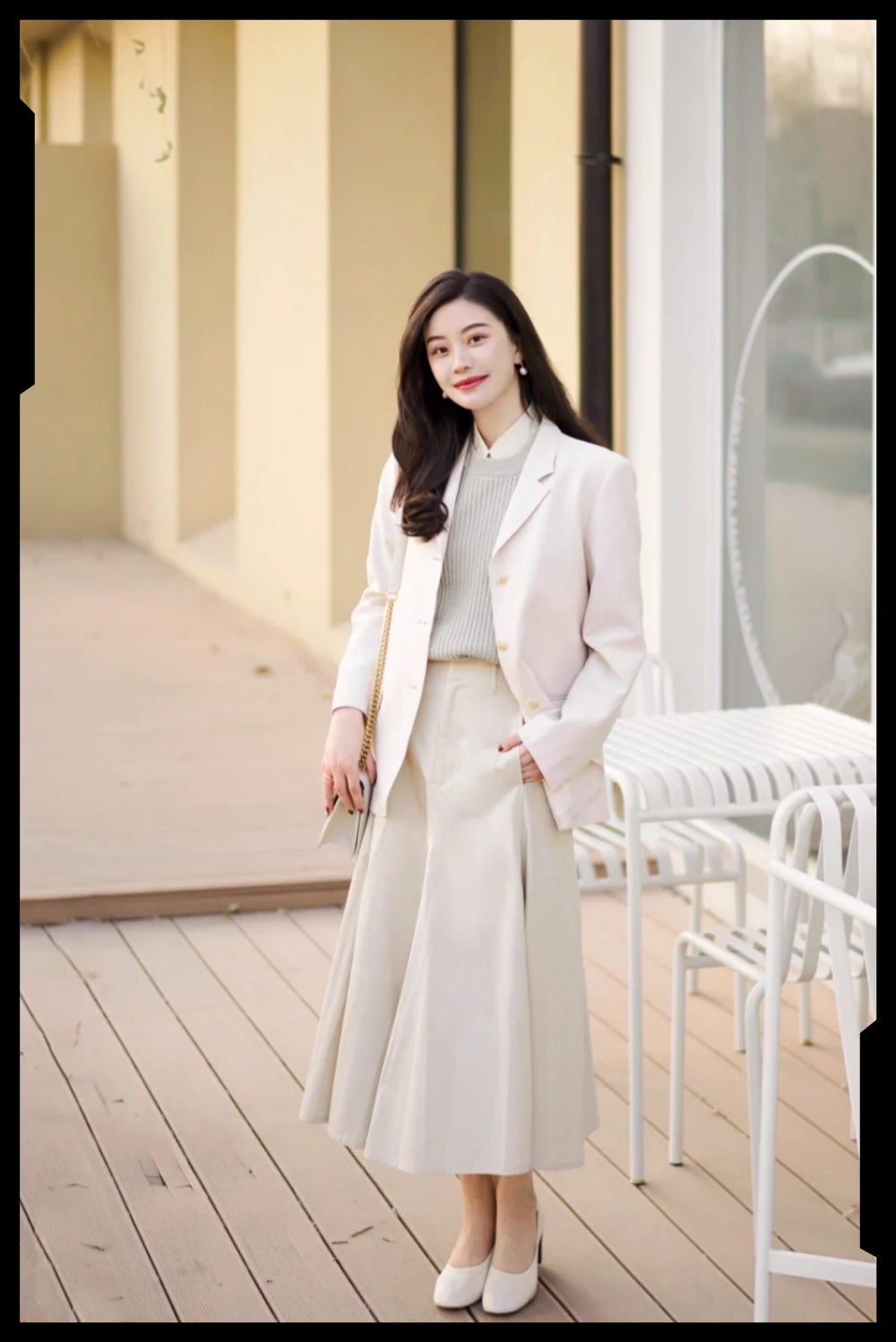 米色系冬天气质穿搭,温柔慵懒风穿搭棕色系