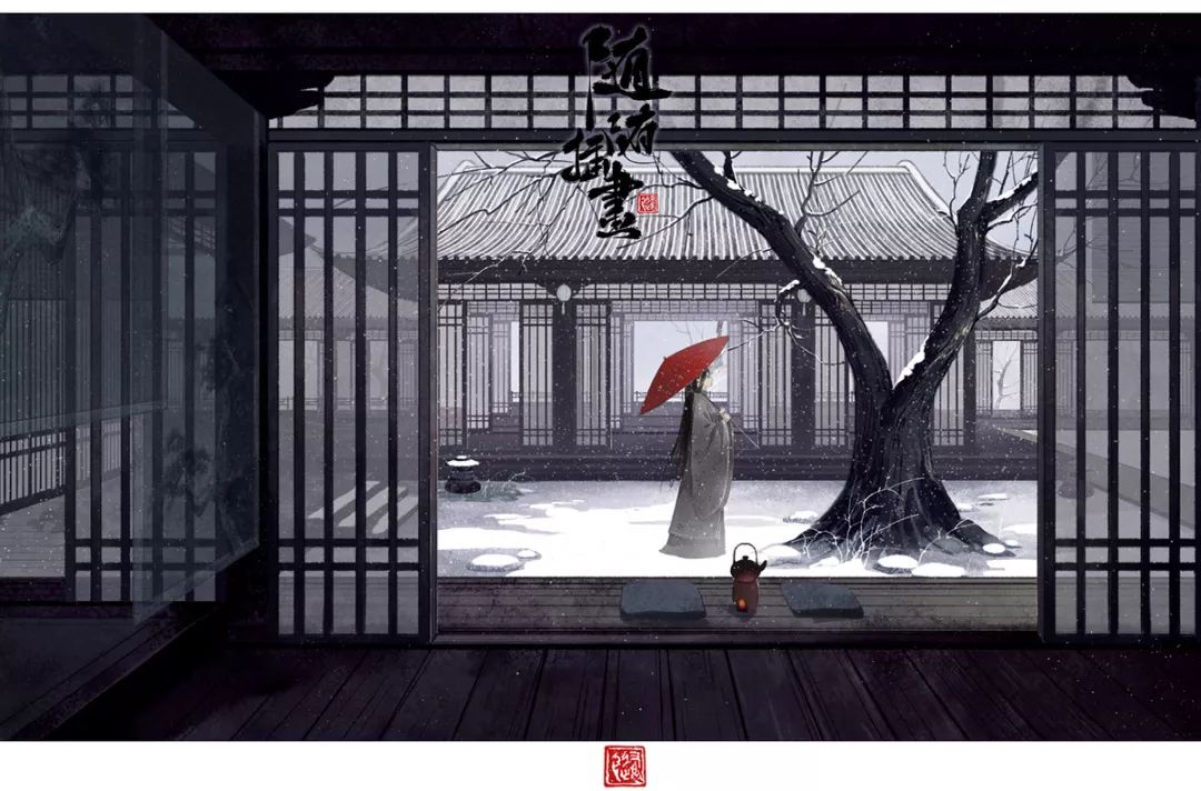 画古风人物插画板绘用什么笔刷,ps古风笔刷海报教程