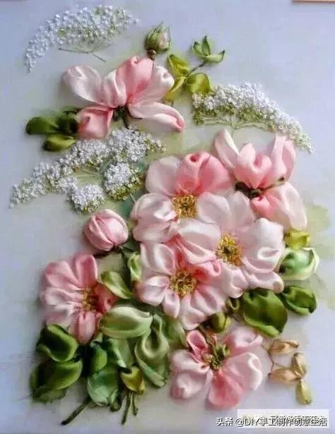 绣一朵花要多久,丝带绣的扭转绣针法