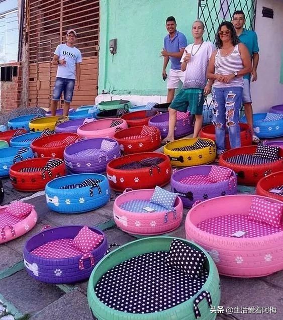 旧轮胎怎么改造成家里的装饰品,旧轮胎变废为宝炼油