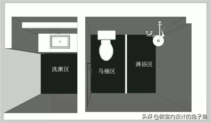 卫生间洗漱台马桶怎么布局,卫生间淋浴马桶洗漱台位置设计