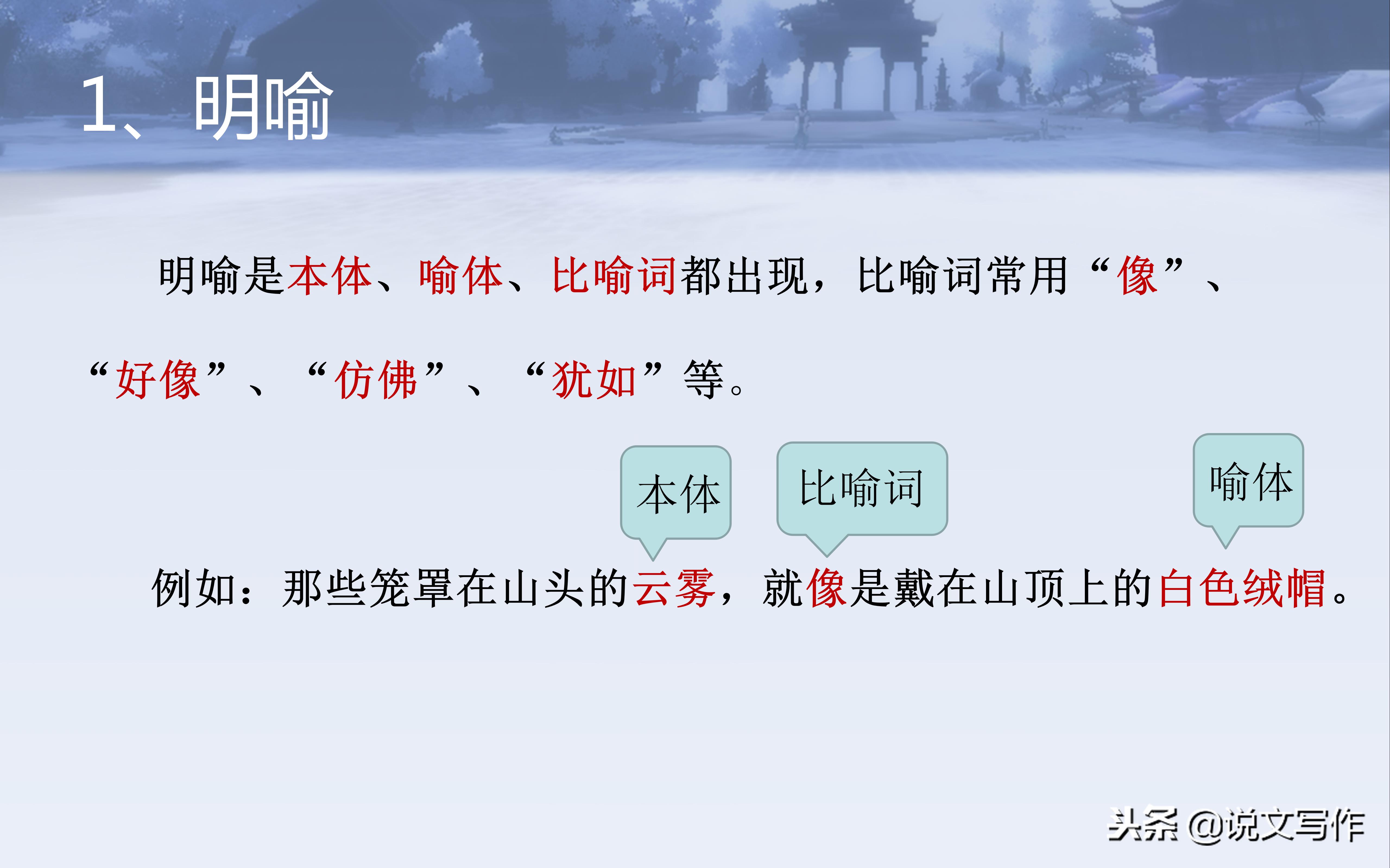 小学语文修辞手法比喻详细讲解,小学常用的修辞手法大全