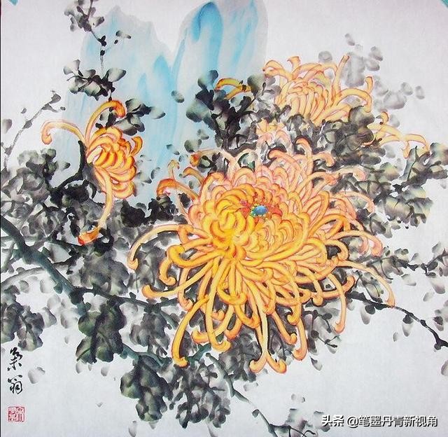 菊花花卉国画100幅临摹,梅兰竹菊花国画300幅