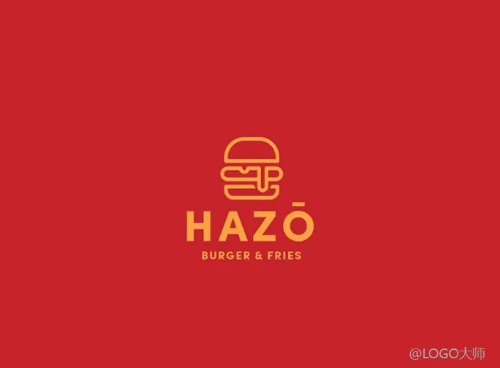 汉堡logo背景设计效果图,汉堡LOGO设计