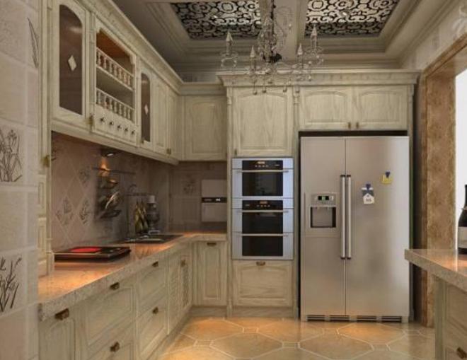 双开门冰箱橱柜效果图,冰箱橱柜装修效果图最流行款