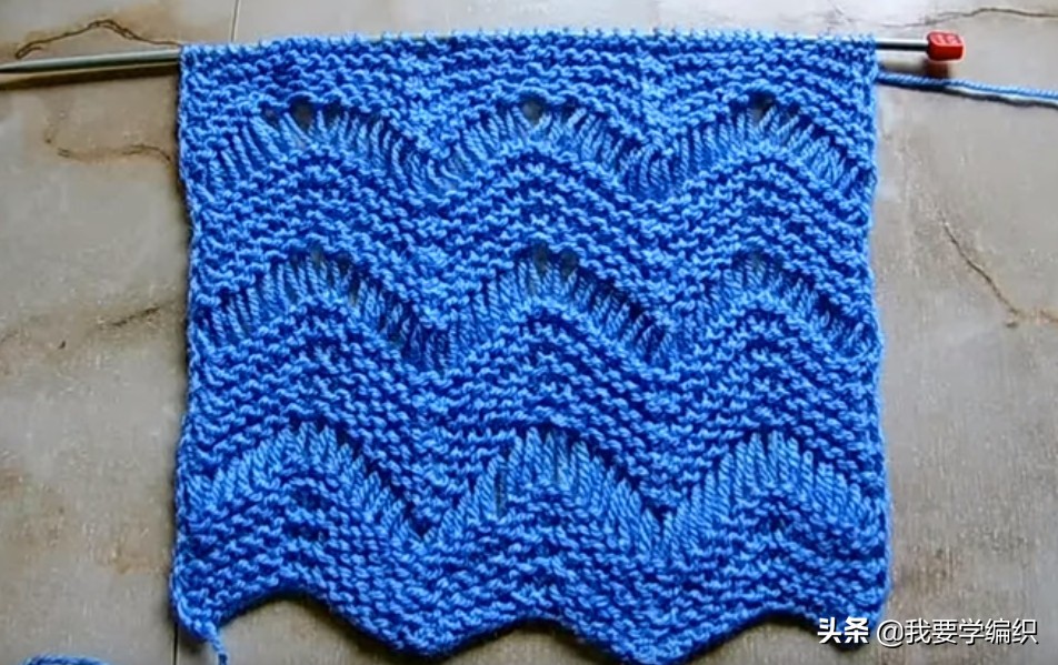 波浪围巾钩织教程,棉花糖毛线编织波浪围巾