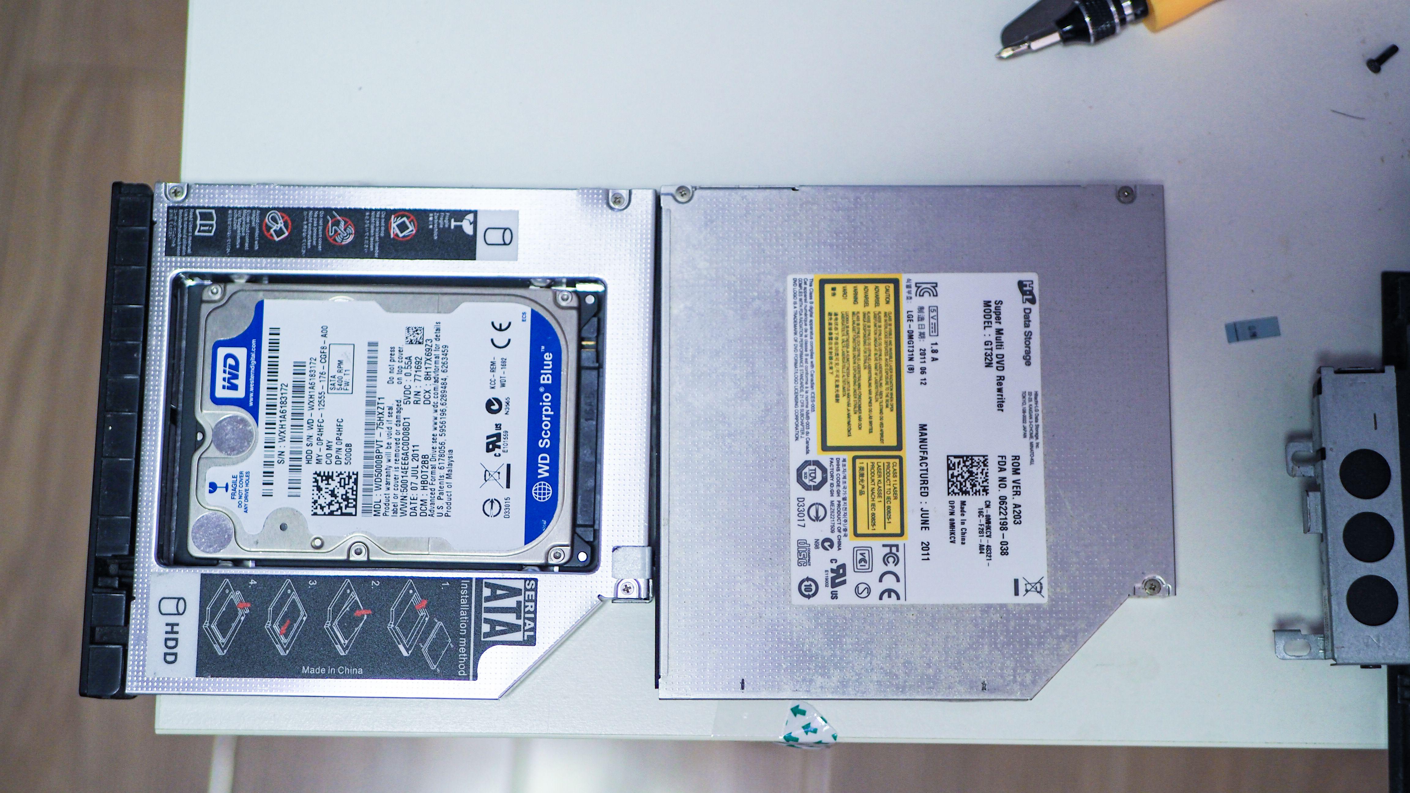 旧笔记本换固态和内存,旧电脑光驱改造cd机