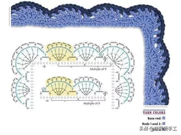 桌布花边钩织的教程,隔热垫餐桌垫钩针教程
