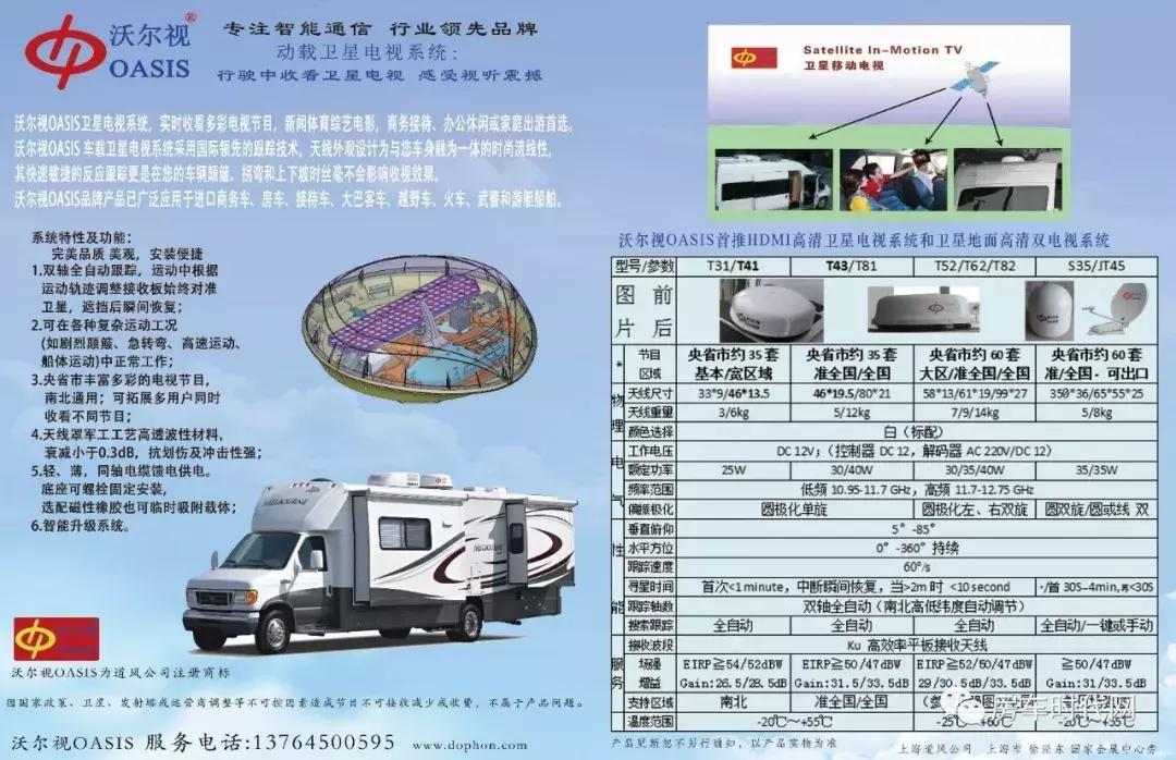 车联网OASyun智控云平台沃尔视OASIS®车载卫星电视天线系统