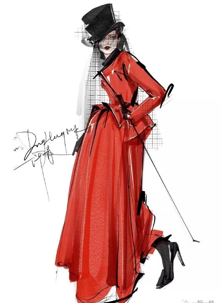 服装设计效果图技法大全,procreate服装设计手绘效果图