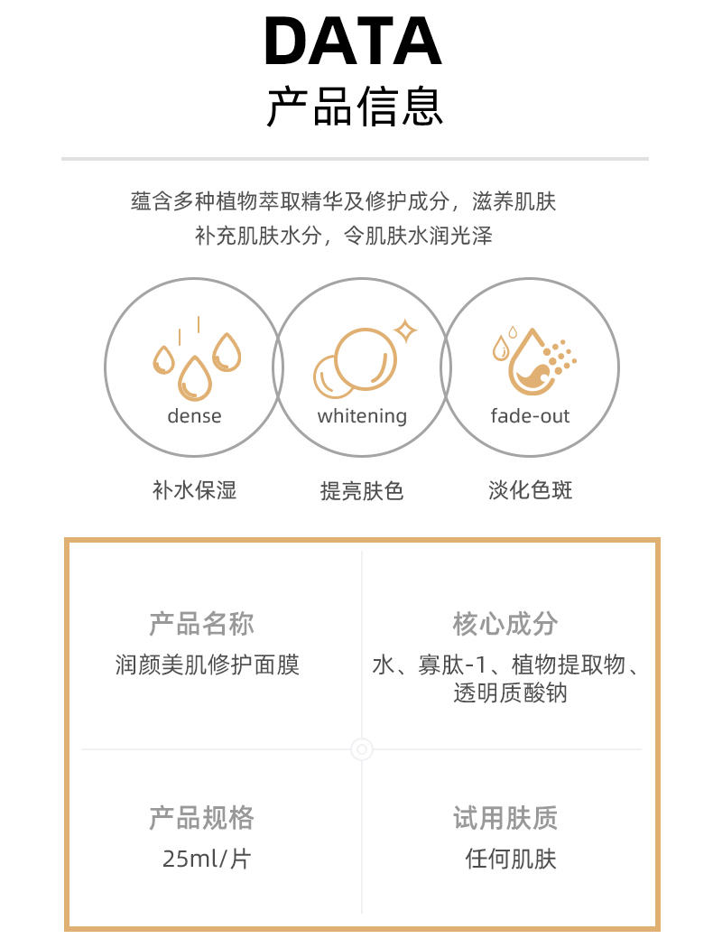 水润焕颜美肌面膜,你和女神之间只差一个短发