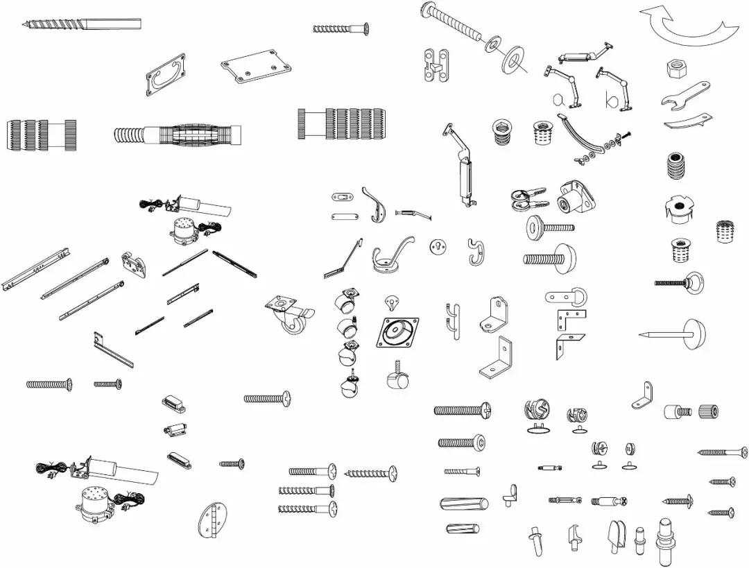 家具配件小五金结构图,家具五金配件什么品牌好用