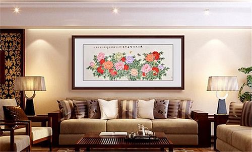 沙发背景墙挂什么画比较简单大方,客厅沙发背景墙与沙发尺寸对照表
