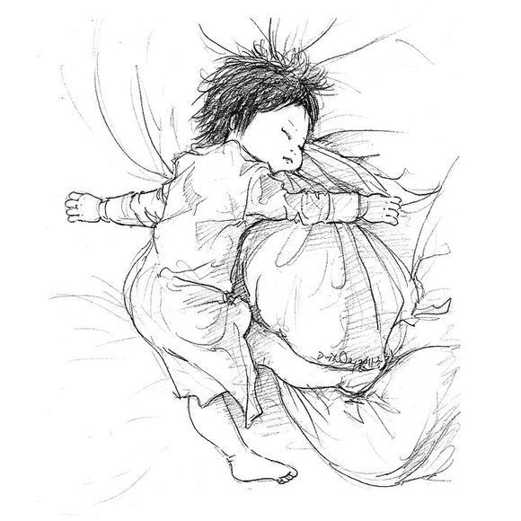 「可还记得」木朵儿爸爸给女儿画过的百睡图