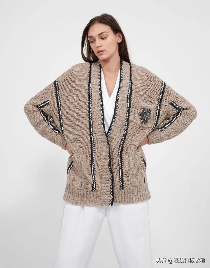 针织圆形口袋视频教程,针织开衫口袋怎么织