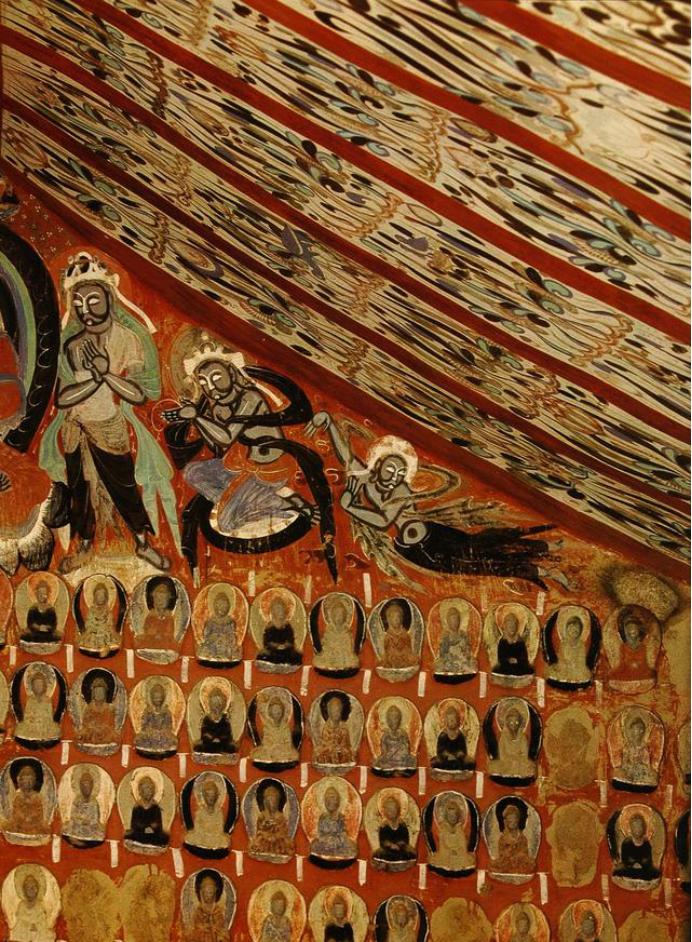 敦煌428窟介绍,敦煌329窟壁画飞天图