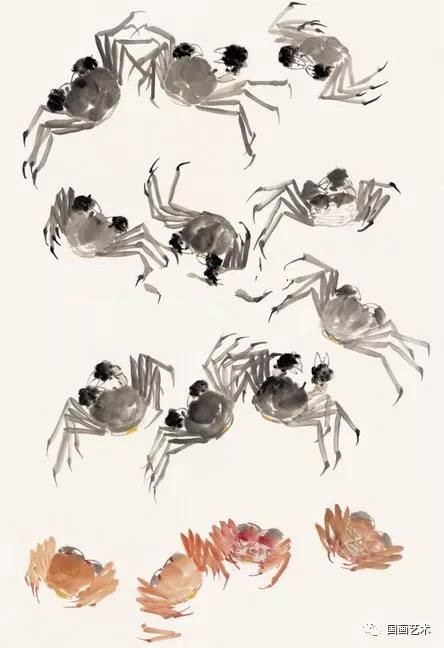 写意螃蟹,写意螃蟹国画