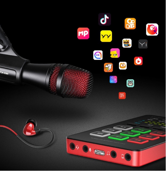 得胜mx1便携式直播声卡使用,得胜唱歌直播声卡麦克风套装