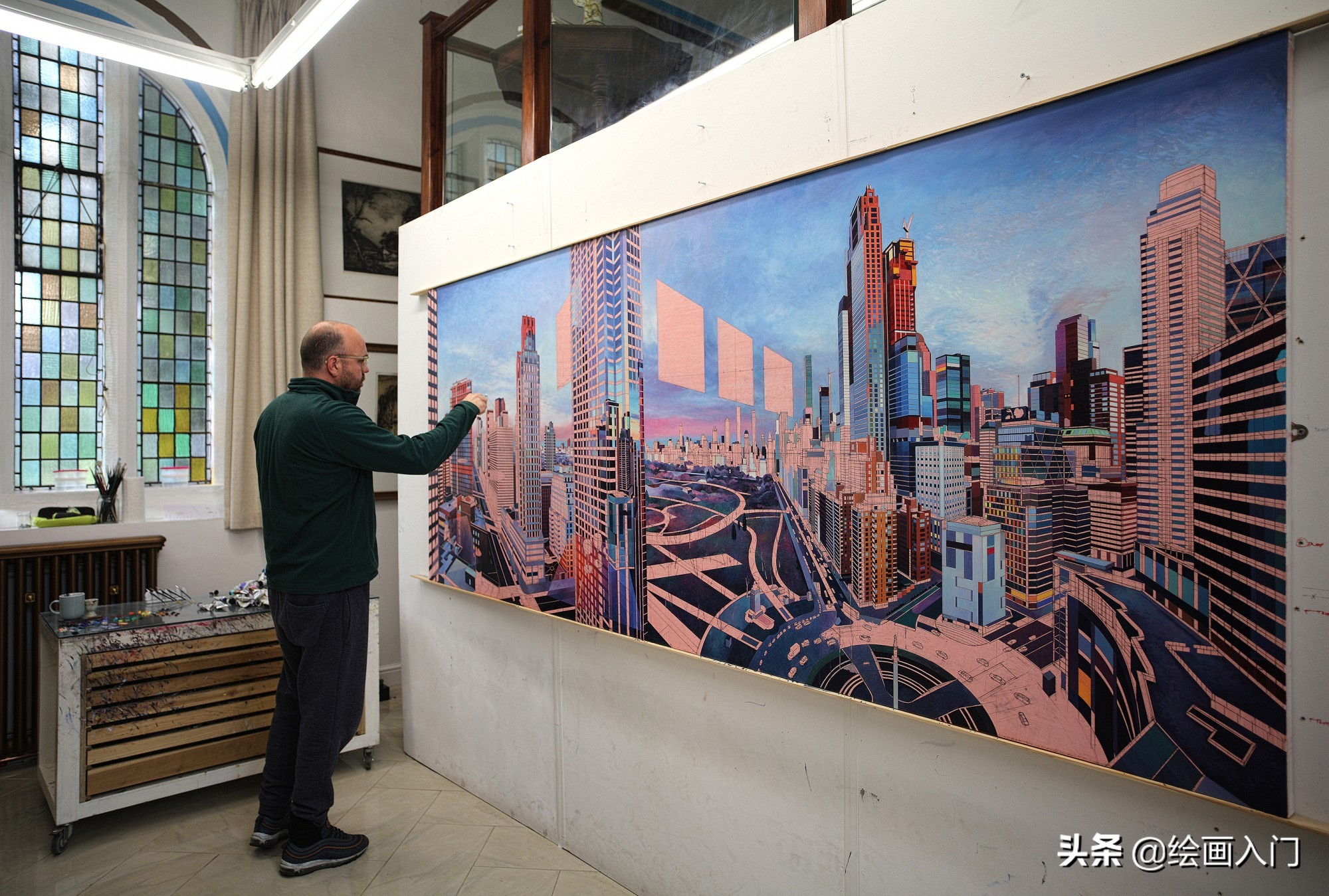 人肉相机艺术家，用最传统的方式绘制超写实风格城市风景，惊人