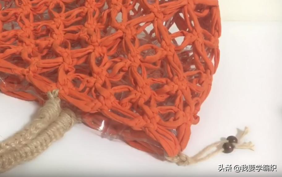 钩针花边袋,手提袋的钩织方法